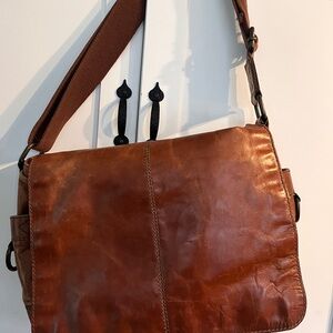 Fossil Brown Leather Messenger Bag